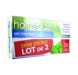 Homeodent Dentifrice Blancheur Chlorophyle x2