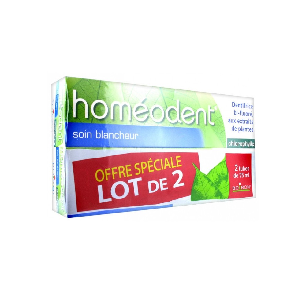 Homeodent Dentifrice Blancheur Chlorophyle x2