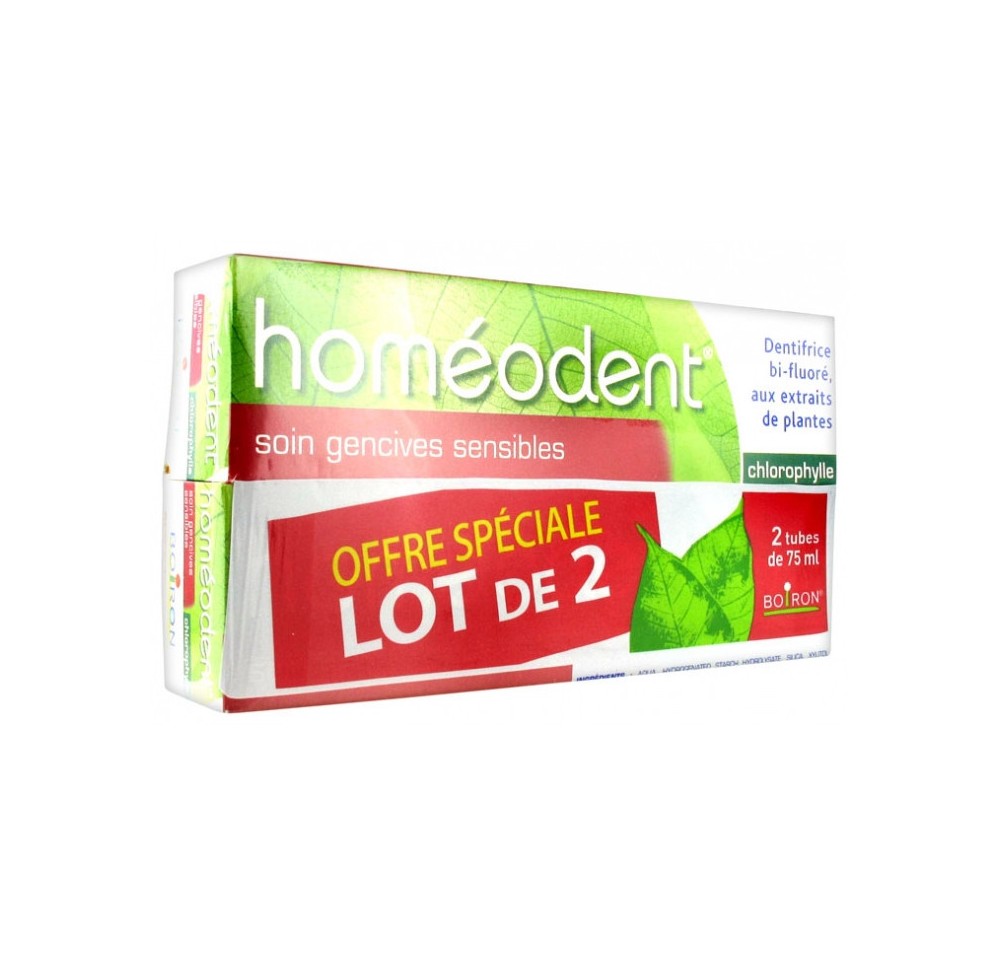 Homeodent Dentifrice Gencives Sensibles Soin Chlorophylle 2x75ml