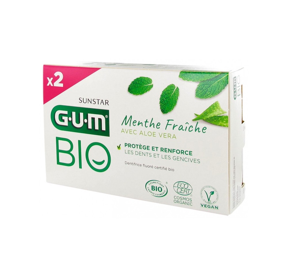 Gum Dentifrice Menthe Fraiche Bio 2x75ml