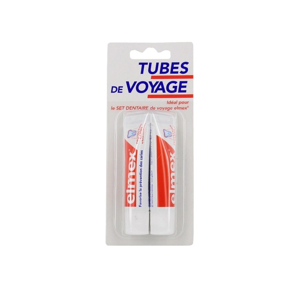 Elmex dentifrice protection caries tubes de voyage 2x12ml