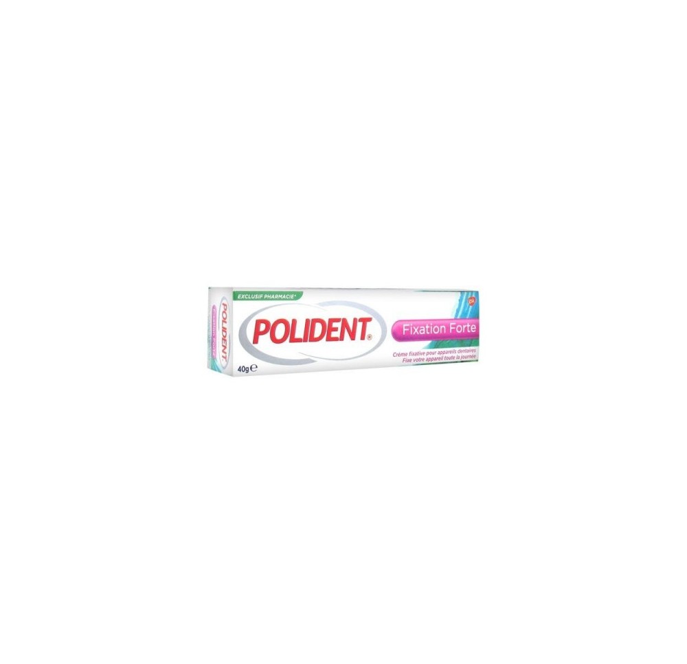 Polident Fixation Forte Crème Fixative Pour Appareils Dentaires 40g