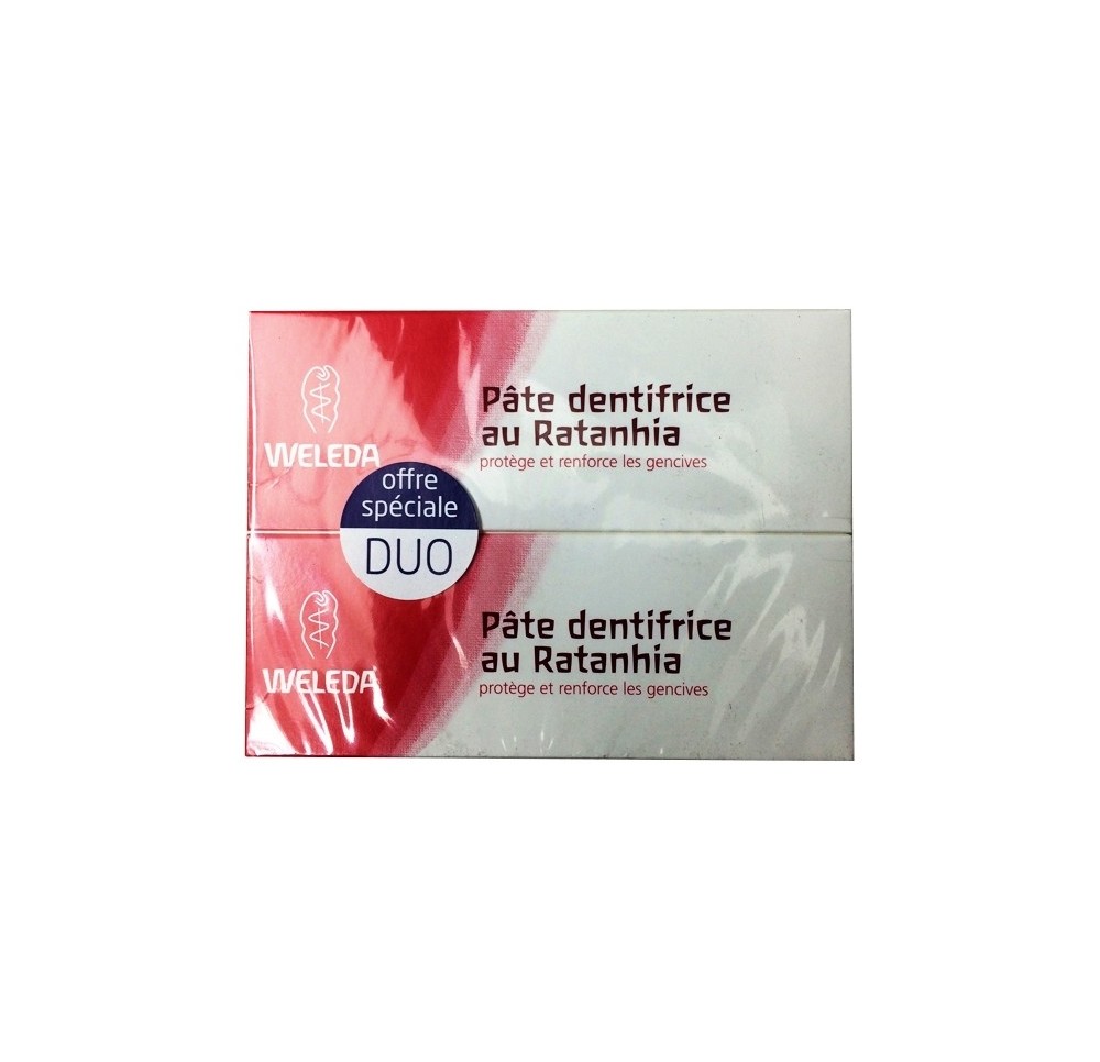 Weleda Dentifrice Pâte au Ratanhia 2x75ml