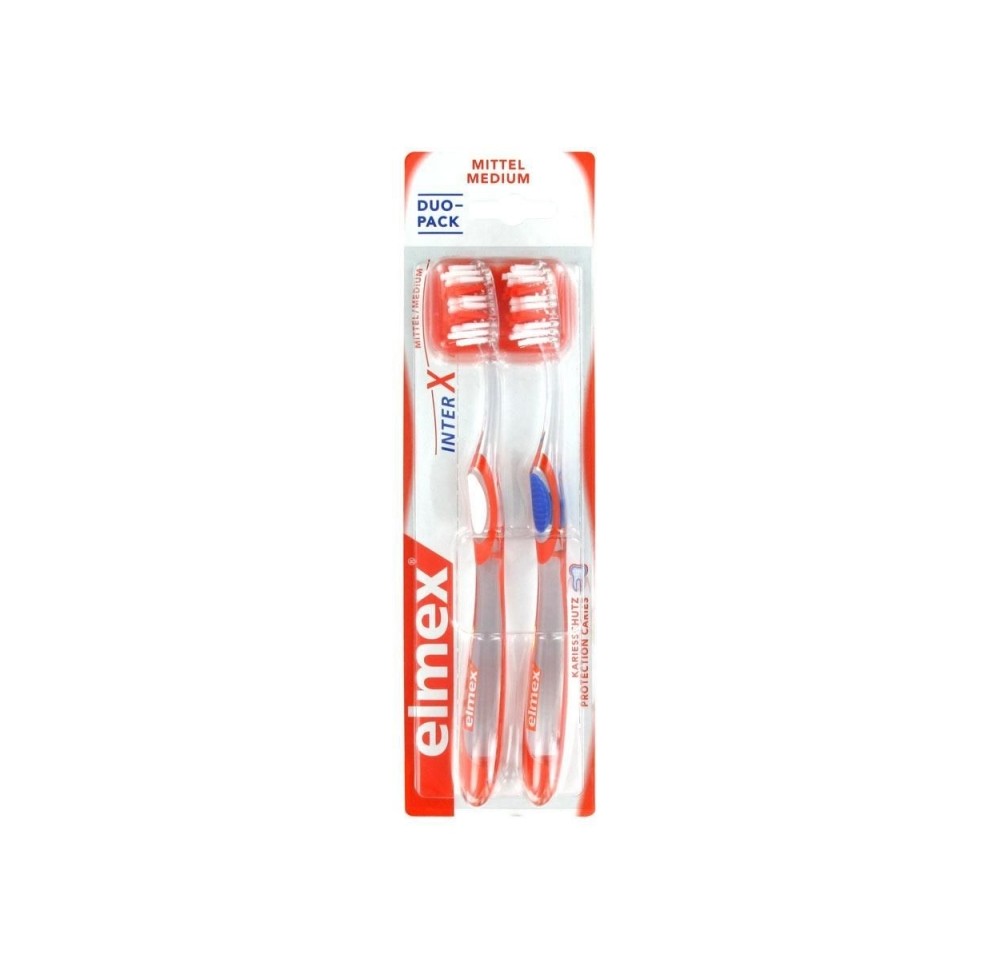 Elmex Brosse à Dents Protection Caries Inter-X Medium x2