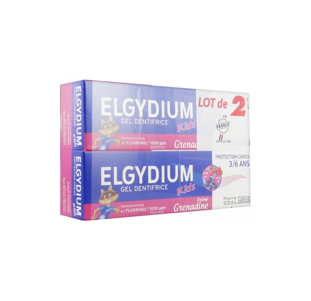 Elgydium Dentifrice Gel Kids Protection Caries 3-6a 2x50ml