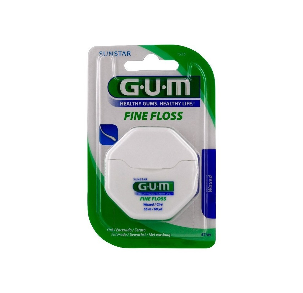 Gum Fil Dentaire Fine Floss Fin Ciré 55m