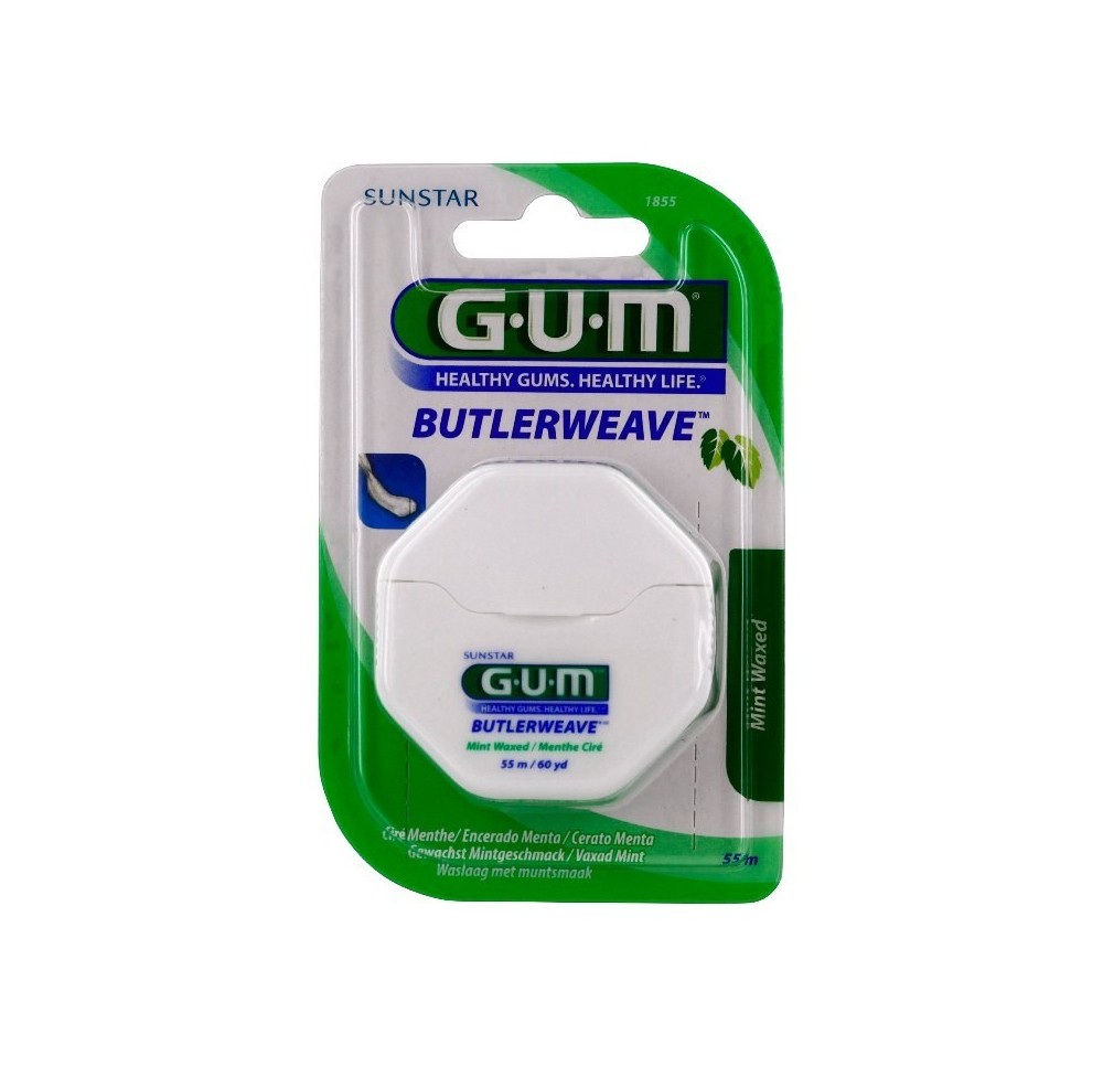 Gum Fil Dentaire Butlerweave Ciré Menthe 55m