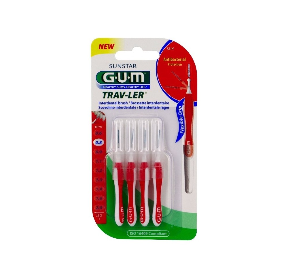 Gum Brossettes Trav-Ler 0,8mm Cylindriques x4